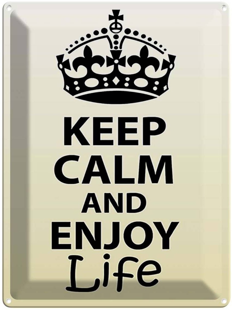 [LA-119130] Blechschild 40x30 cm Keep Calm and enjoy life Yoga
