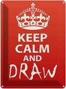 Blechschild 40x30 cm Keep Calm and draw Yoga