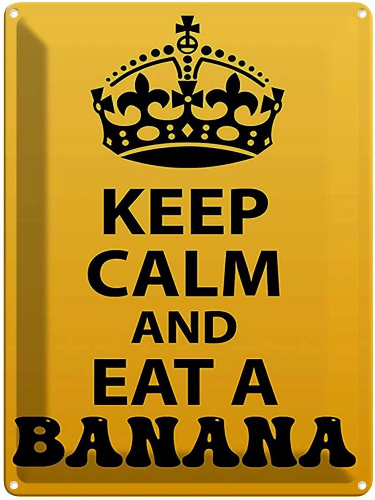 [LA-119133] Blechschild 40x30 cm Keep Calm and eat a Banana Yoga