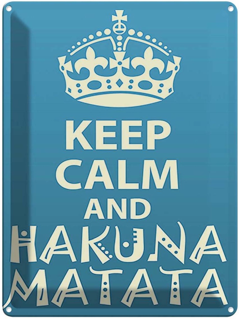[LA-119135] Blechschild 40x30 cm Keep Calm and Hakuna Matata Yoga