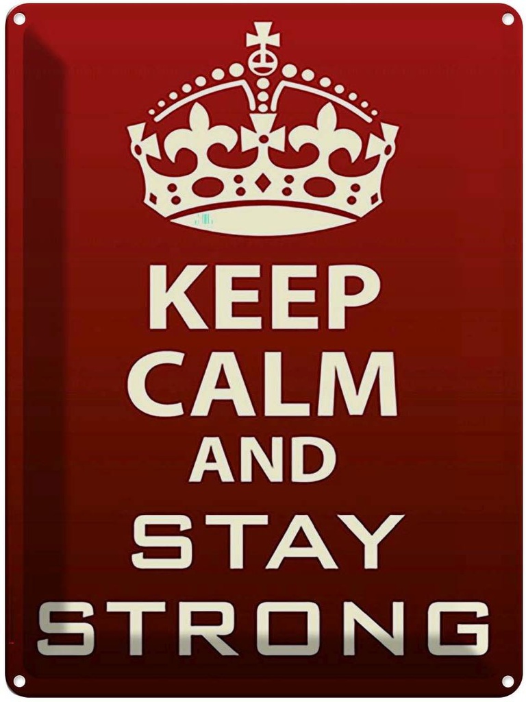 [LA-119136] Blechschild 40x30 cm Keep Calm and stay strong Yoga