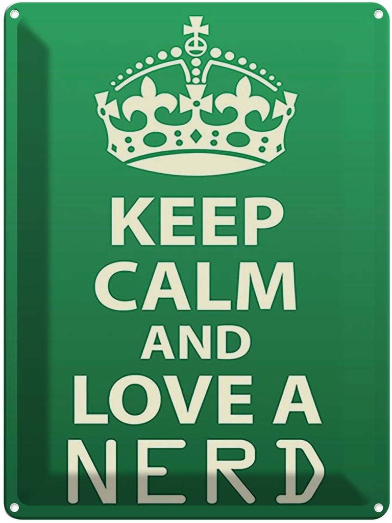 [LA-119138] Blechschild 40x30 cm Keep Calm and love a nerd Yoga