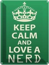 Blechschild 40x30 cm Keep Calm and love a nerd Yoga