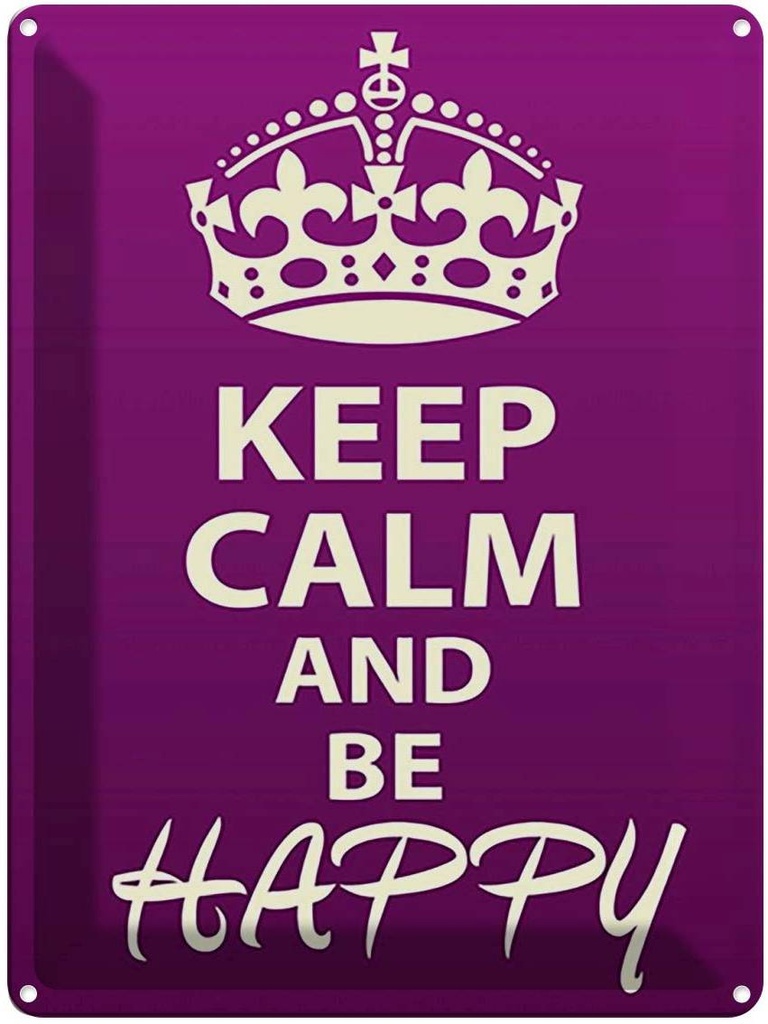 [LA-119139] Blechschild 40x30 cm Keep Calm and be happy Yoga