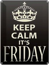 Blechschild 40x30 cm Keep Calm it`s Friday Yoga