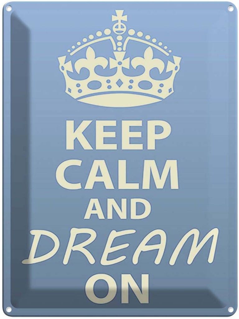 [LA-119141] Blechschild 40x30 cm Keep Calm and dream on Yoga