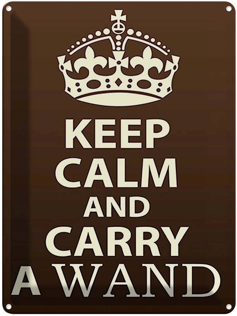 [LA-119142] Blechschild 40x30 cm Keep Calm and carry a wand Yoga