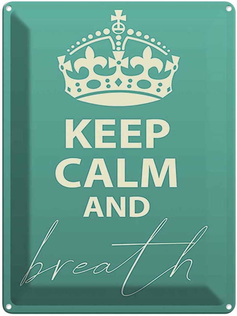 [LA-119143] Blechschild 40x30 cm Keep Calm and breath Yoga