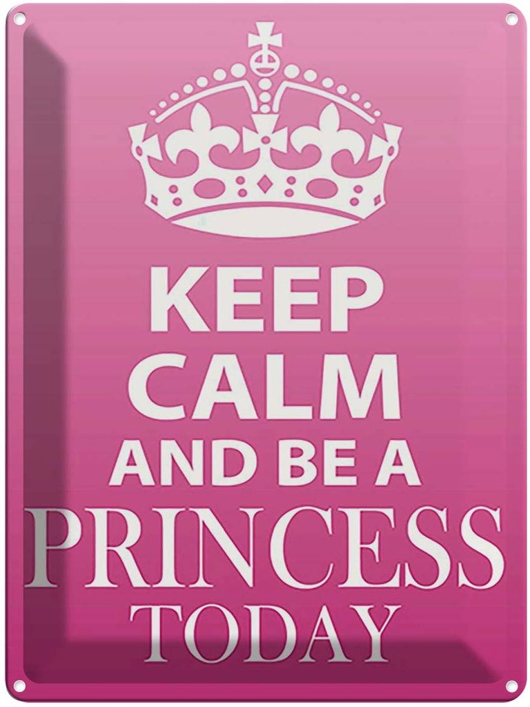 [LA-119144] Blechschild 40x30 cm Keep Calm and be a Princess Yoga