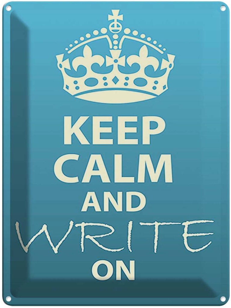 [LA-119145] Blechschild 40x30 cm Keep Calm and write on Yoga