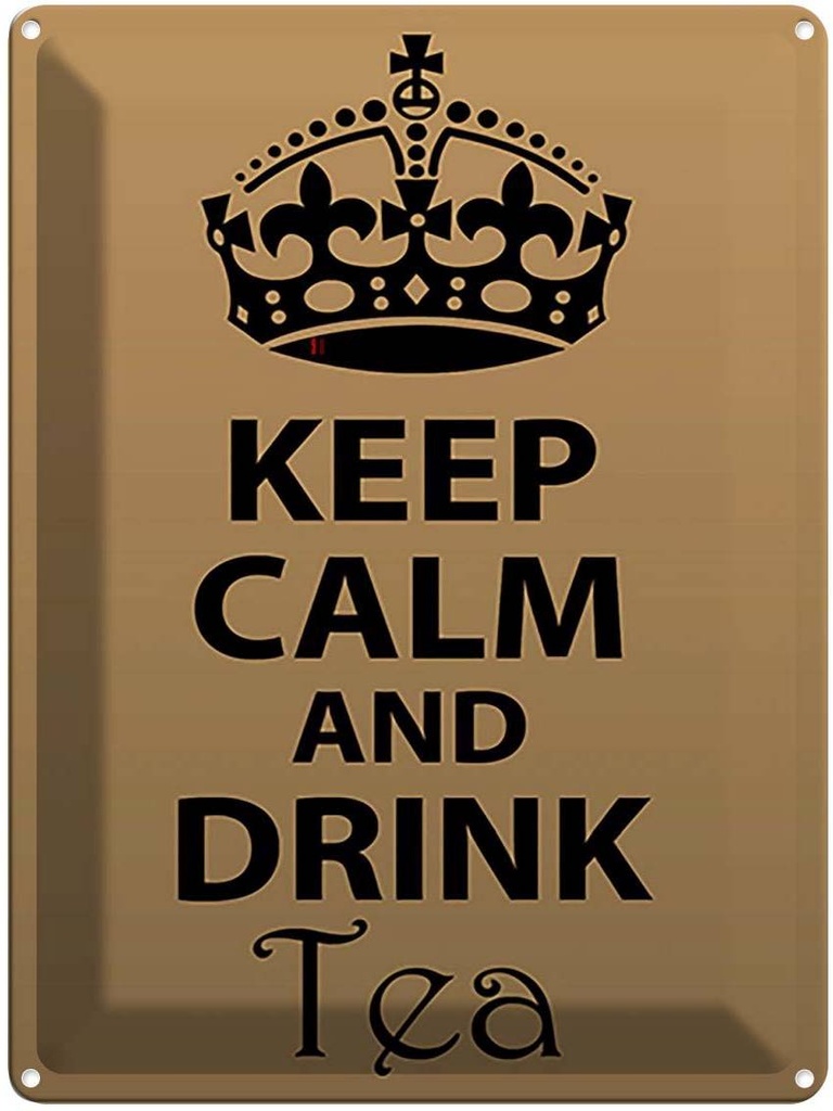 [LA-119146] Blechschild 40x30 cm Keep Calm and drink tea Yoga