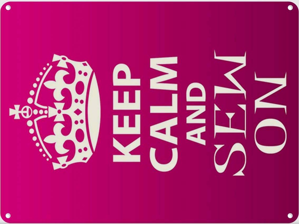 [LA-119149] Blechschild 40x30 cm Keep Calm and sew on Yoga