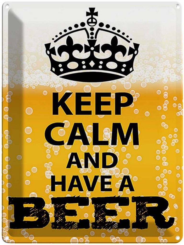[LA-119150] Blechschild 40x30 cm Keep Calm and have a Beer Bier Yoga