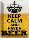 Blechschild 40x30 cm Keep Calm and have a Beer Bier Yoga