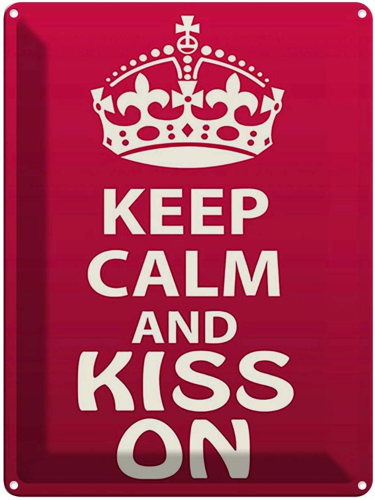 [LA-119151] Blechschild 40x30 cm Keep Calm and kiss on Yoga