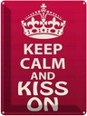 Blechschild 40x30 cm Keep Calm and kiss on Yoga