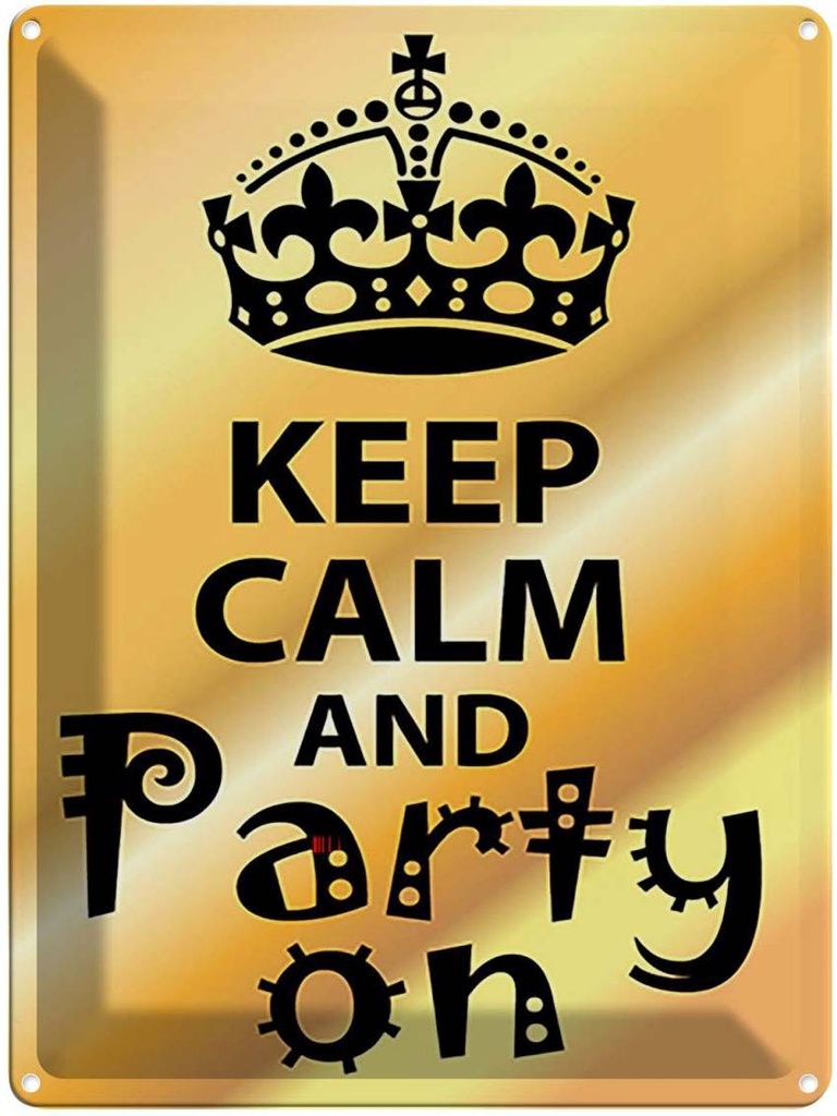 [LA-119153] Blechschild 40x30 cm Keep Calm and party on Yoga