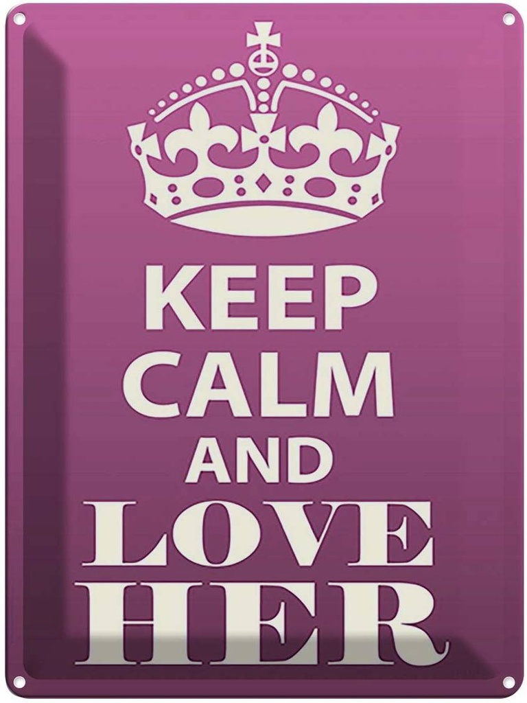 [LA-119155] Blechschild 40x30 cm Keep Calm and love her Yoga
