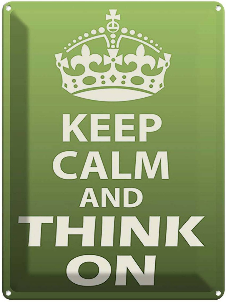 [LA-119156] Blechschild 40x30 cm Keep Calm and think on Yoga