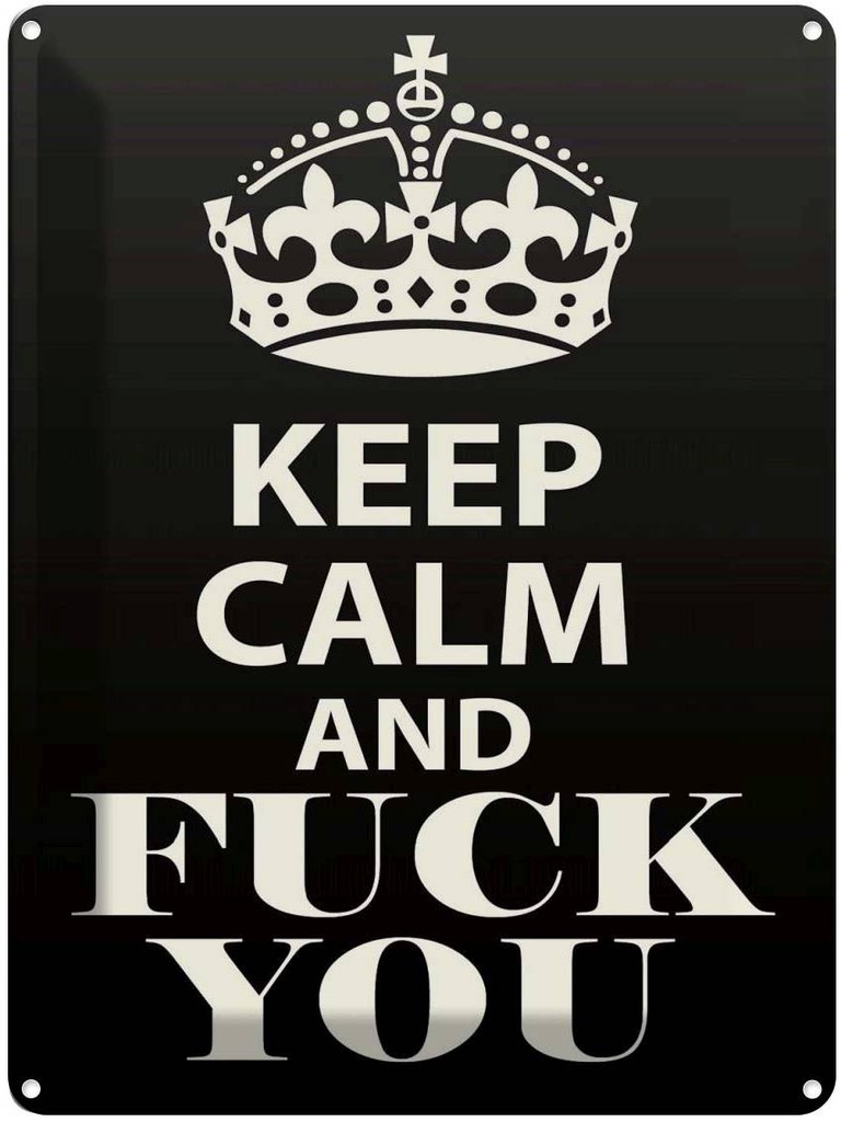[LA-119157] Blechschild 40x30 cm Keep Calm and fuck you Yoga