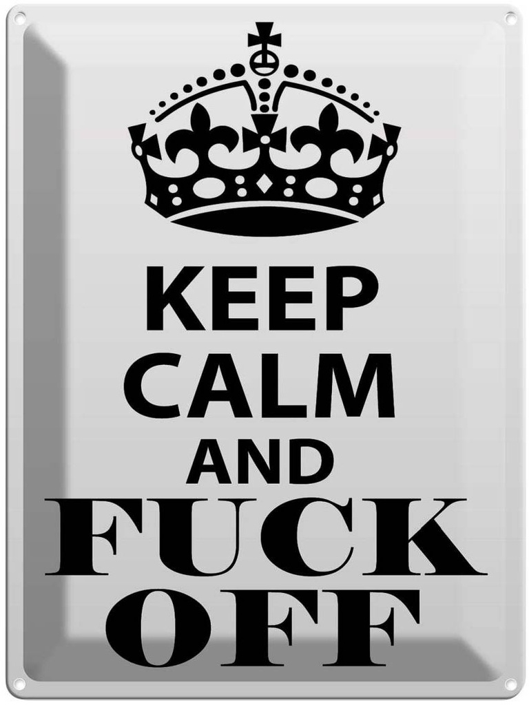 [LA-119158] Blechschild 40x30 cm Keep Calm and fuck off Yoga