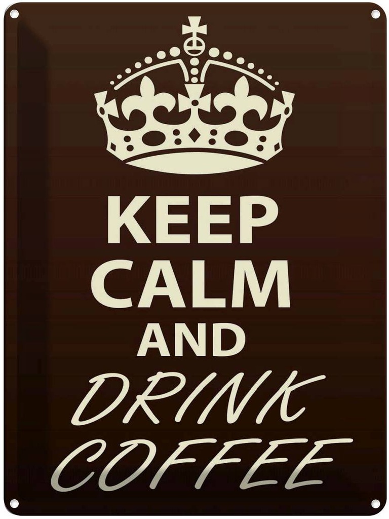[LA-119159] Blechschild 40x30 cm Keep Calm and drink Coffee Yoga