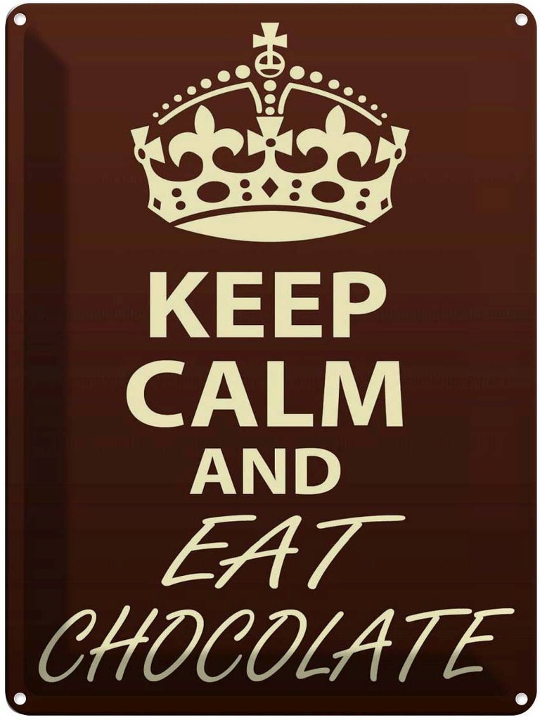 [LA-119160] Blechschild 40x30 cm Keep Calm and eat Chocolate Yoga