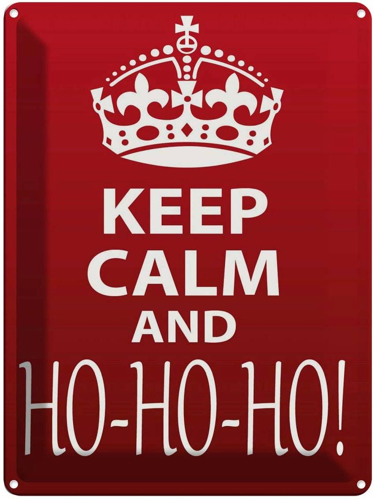 [LA-119161] Blechschild 40x30 cm Keep Calm and Ho Christmas Yoga