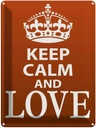 Blechschild 40x30 cm Keep Calm and Love Yoga