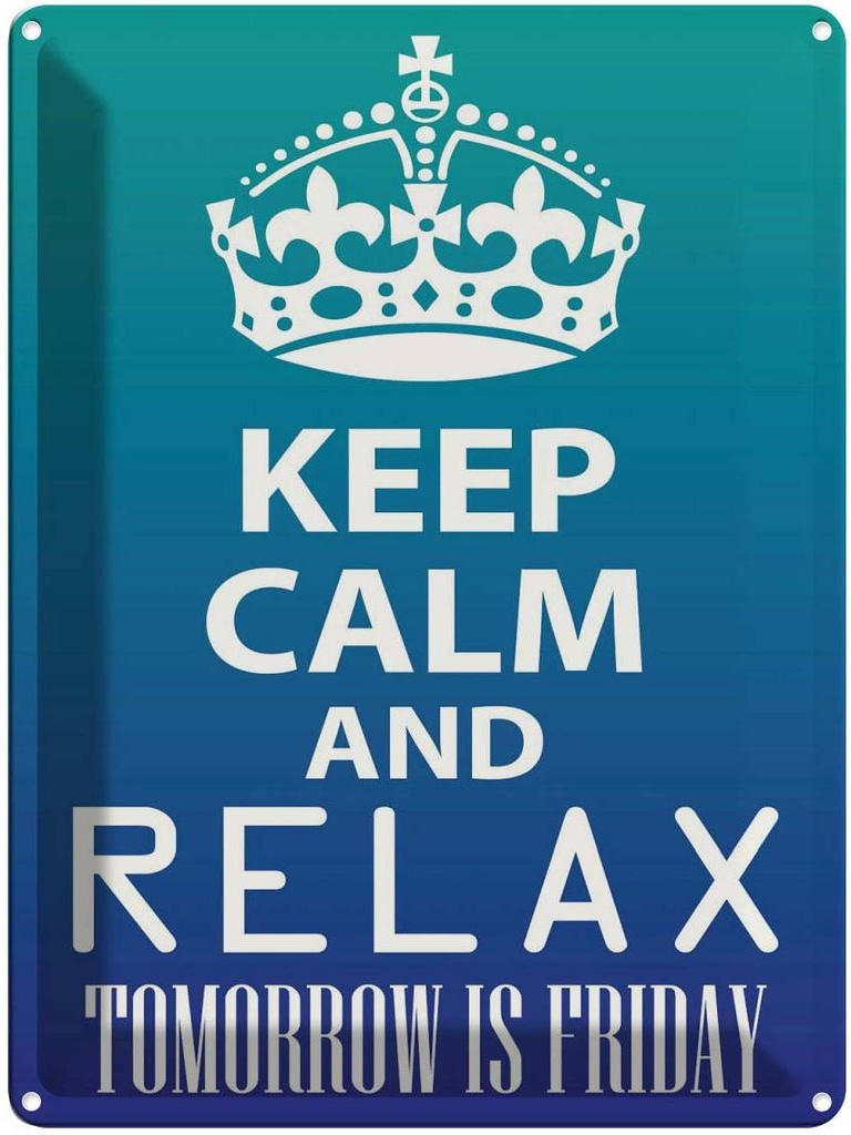 [LA-119163] Blechschild 40x30 cm Keep Calm and relax is Friday Yoga