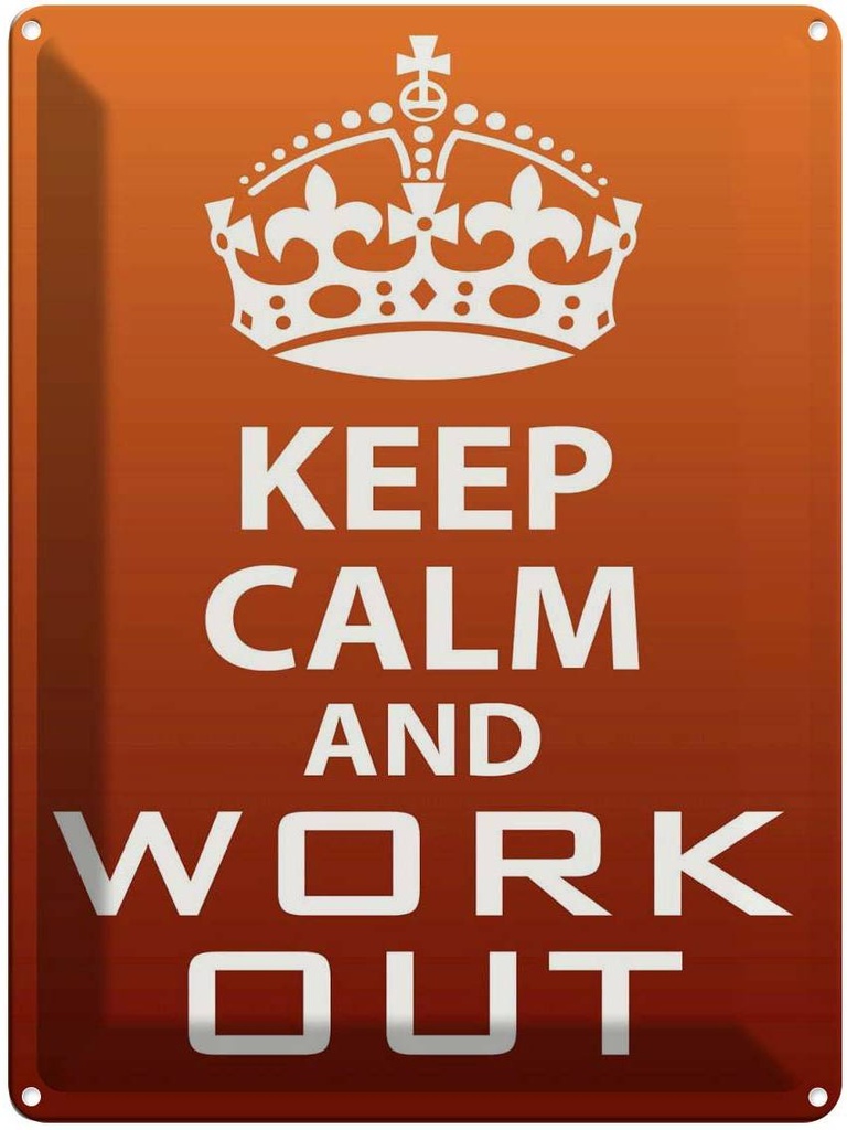[LA-119164] Blechschild 40x30 cm Keep Calm and work out Yoga