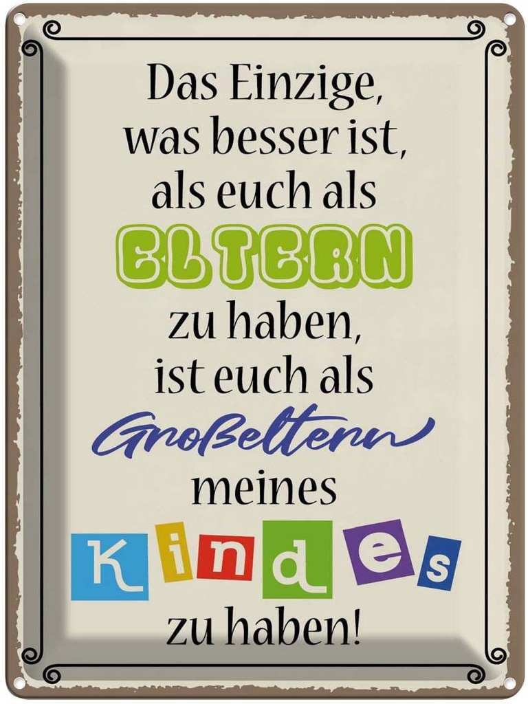 [LA-119168] Blechschild 40x30 cm Eltern Großeltern Kinder Familie Freunde