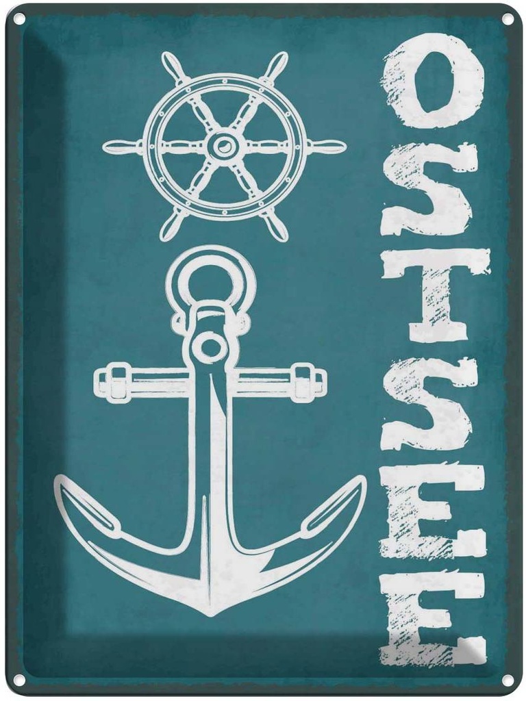 [LA-119191] Blechschild 40x30 cm Ostsee Anker See Schiff Deutschland