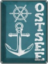 Blechschild 40x30 cm Ostsee Anker See Schiff Deutschland