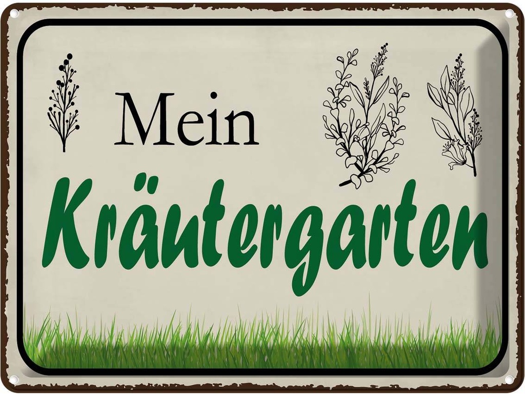 [LA-119249] Blechschild 30x40 cm mein Kräutergarten Garten Geschenk