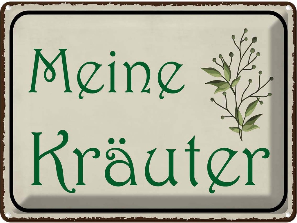 [LA-119250] Blechschild 30x40 cm meine Kräuter Geschenk Familie Freunde