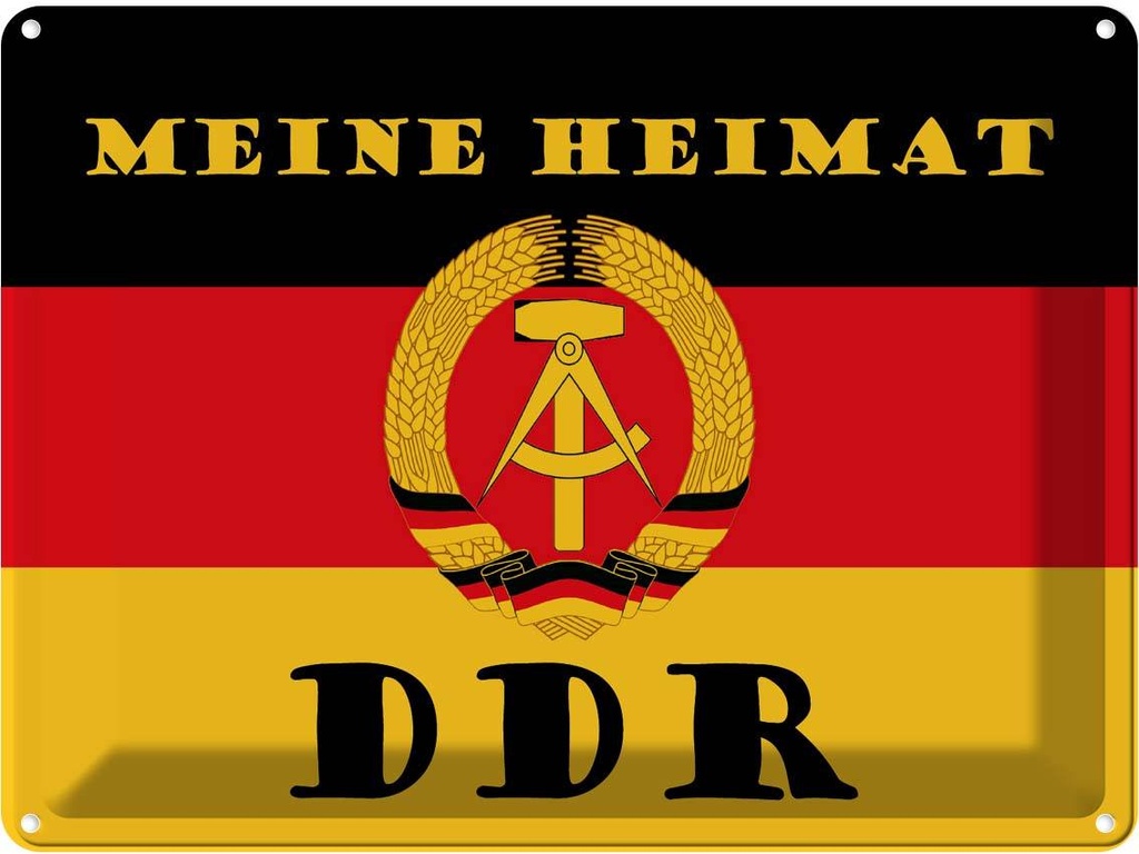 [LA-119260] Blechschild 30x40 cm meine Heimat DDR Fahne Ostalgie Deutschland Flagge Wappen