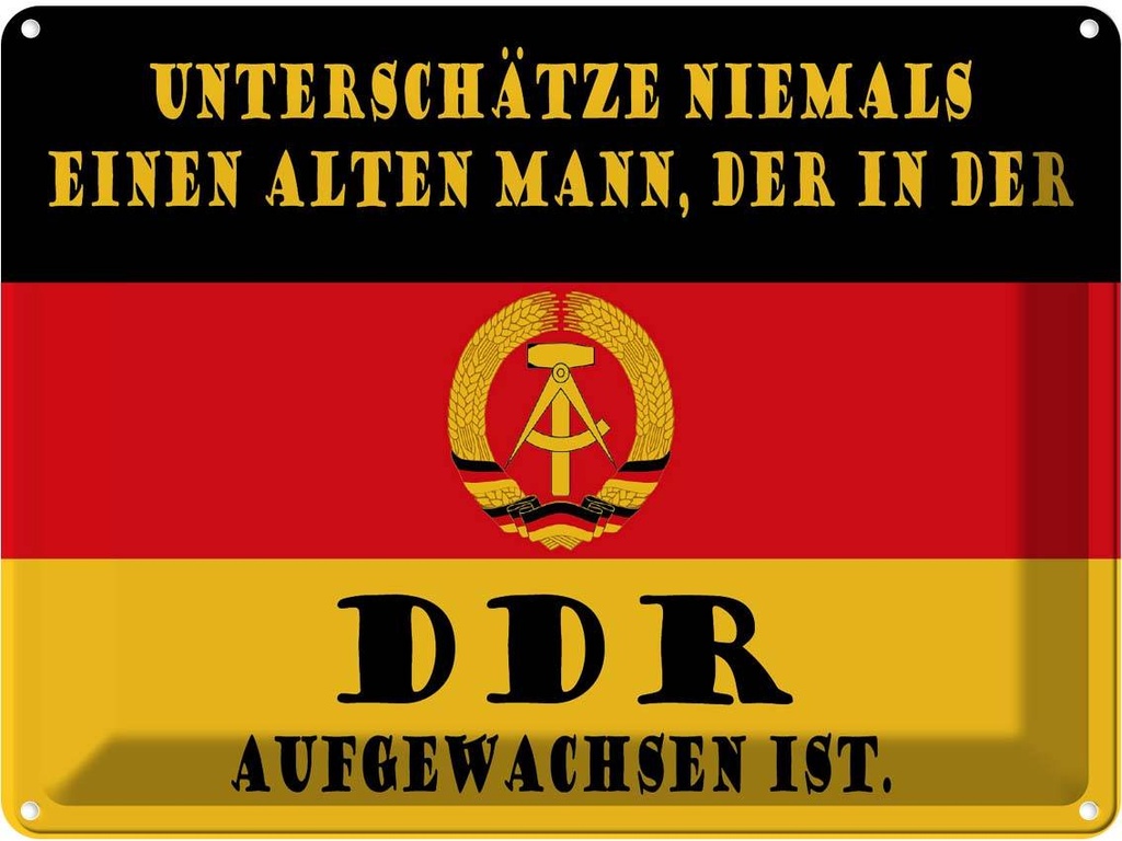 [LA-119261] Blechschild 30x40 cm alter Mann DDR aufgewachsen Deutschland