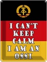 Blechschild 40x30 cm i cant Yoga keep calm am an ossi
