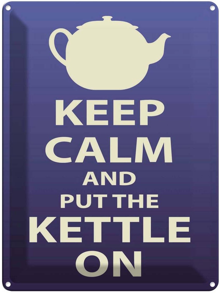 [LA-119274] Blechschild 40x30 cm Keep Calm and put the kettle on Yoga