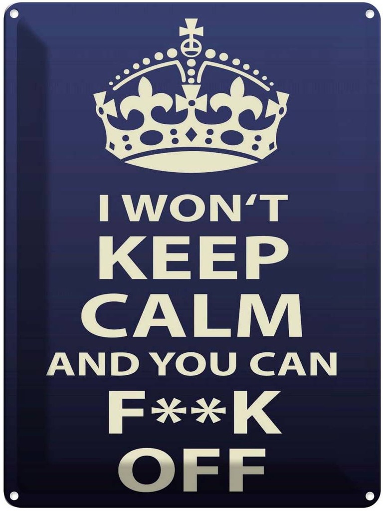[LA-119275] Blechschild 40x30 cm i won`t Keep Calm and you F**K Yoga