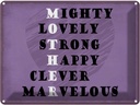 Blechschild 30x40 cm Mother mighty lovely happy Mama Familie Freunde