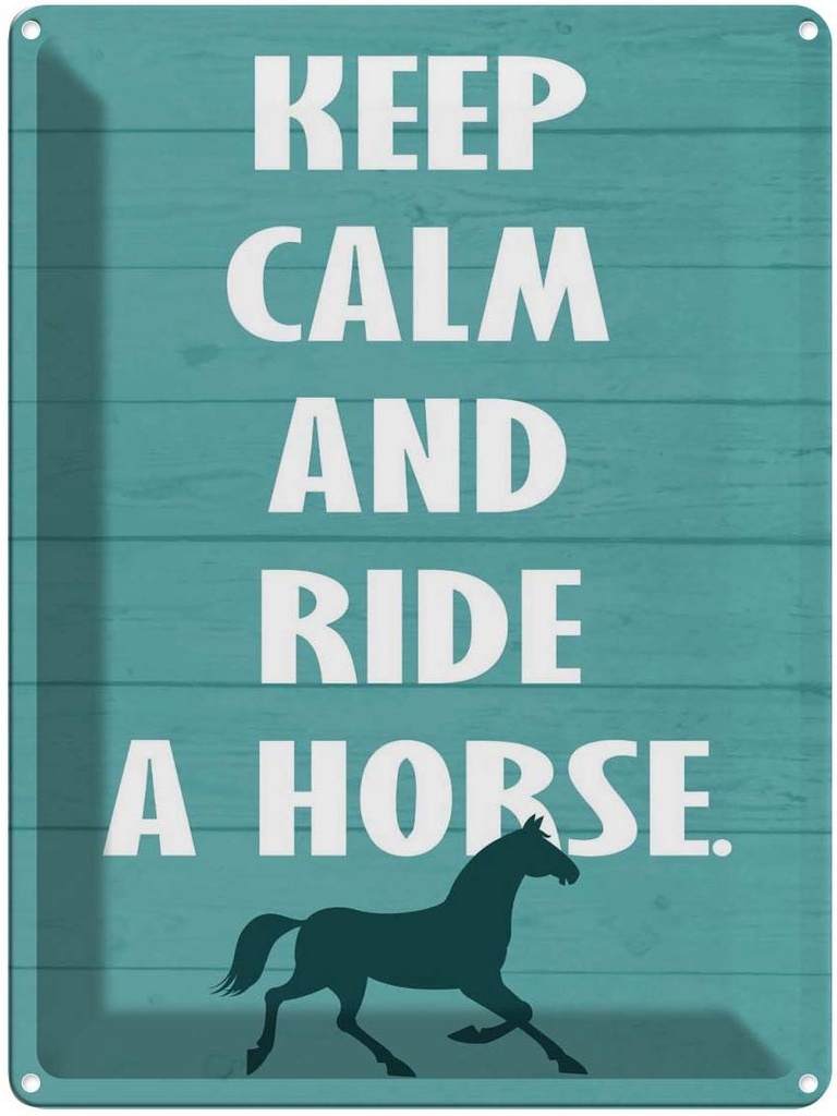[LA-119314] Blechschild 40x30 cm keep calm and ride a horse Pferd Yoga