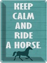 Blechschild 40x30 cm keep calm and ride a horse Pferd Yoga