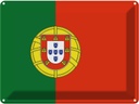 Blechschild 30x40 cm Portugals Portugal Wappen Flagge Abenteuer Reisen Straße Stadt Urlaub Fahne
