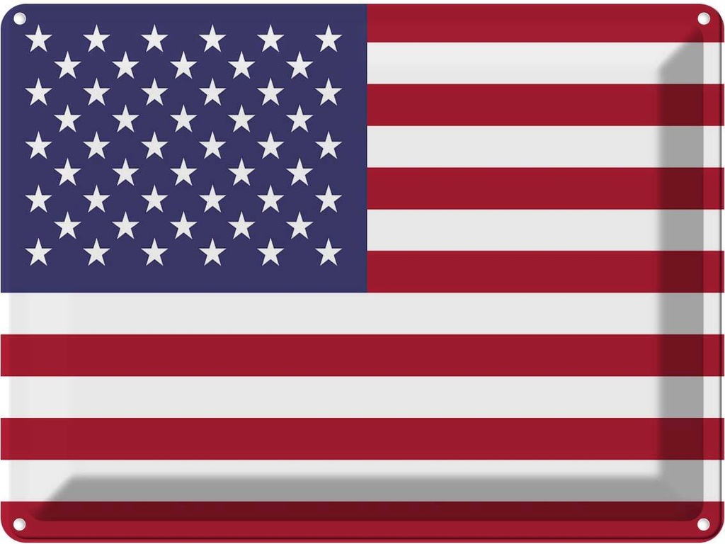 [LA-119561] Blechschild 30x40 cm Vereinigte Staaten United States Amerika USA Flagge Fahne Wappen