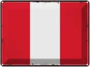 Blechschild 30x40 cm Perus Retro Peru Flagge Fahne Wappen