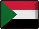 Blechschild 30x40 cm Sudan Retro Fahne Wappen Flagge Abenteuer Reisen Straße Stadt Urlaub