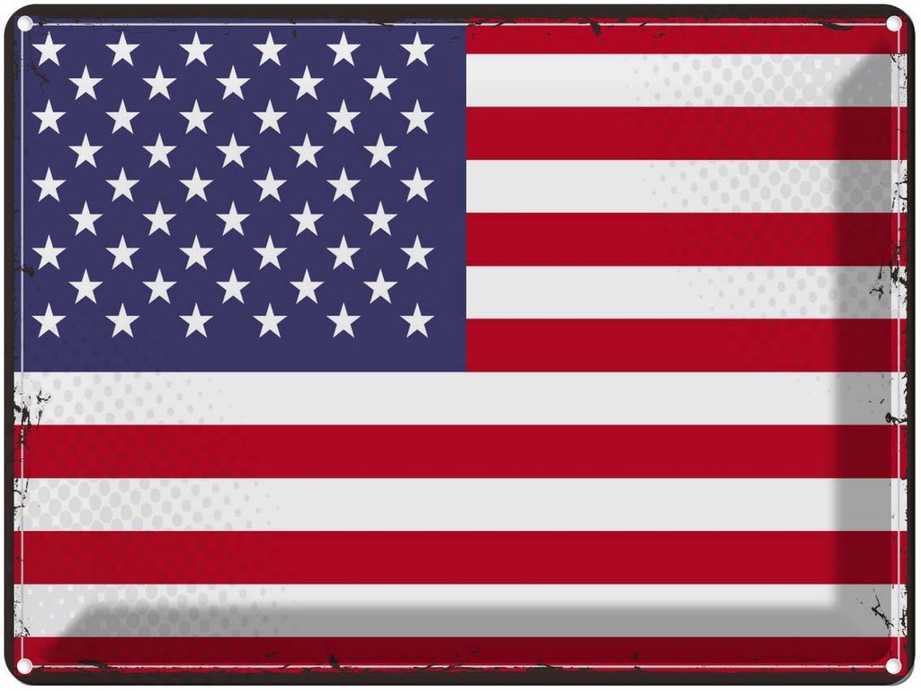 [LA-119789] Blechschild 30x40 cm Vereinigte Staaten Retro States Amerika USA Flagge Fahne Wappen