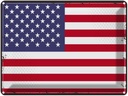 Blechschild 30x40 cm Vereinigte Staaten Retro States Amerika USA Flagge Fahne Wappen